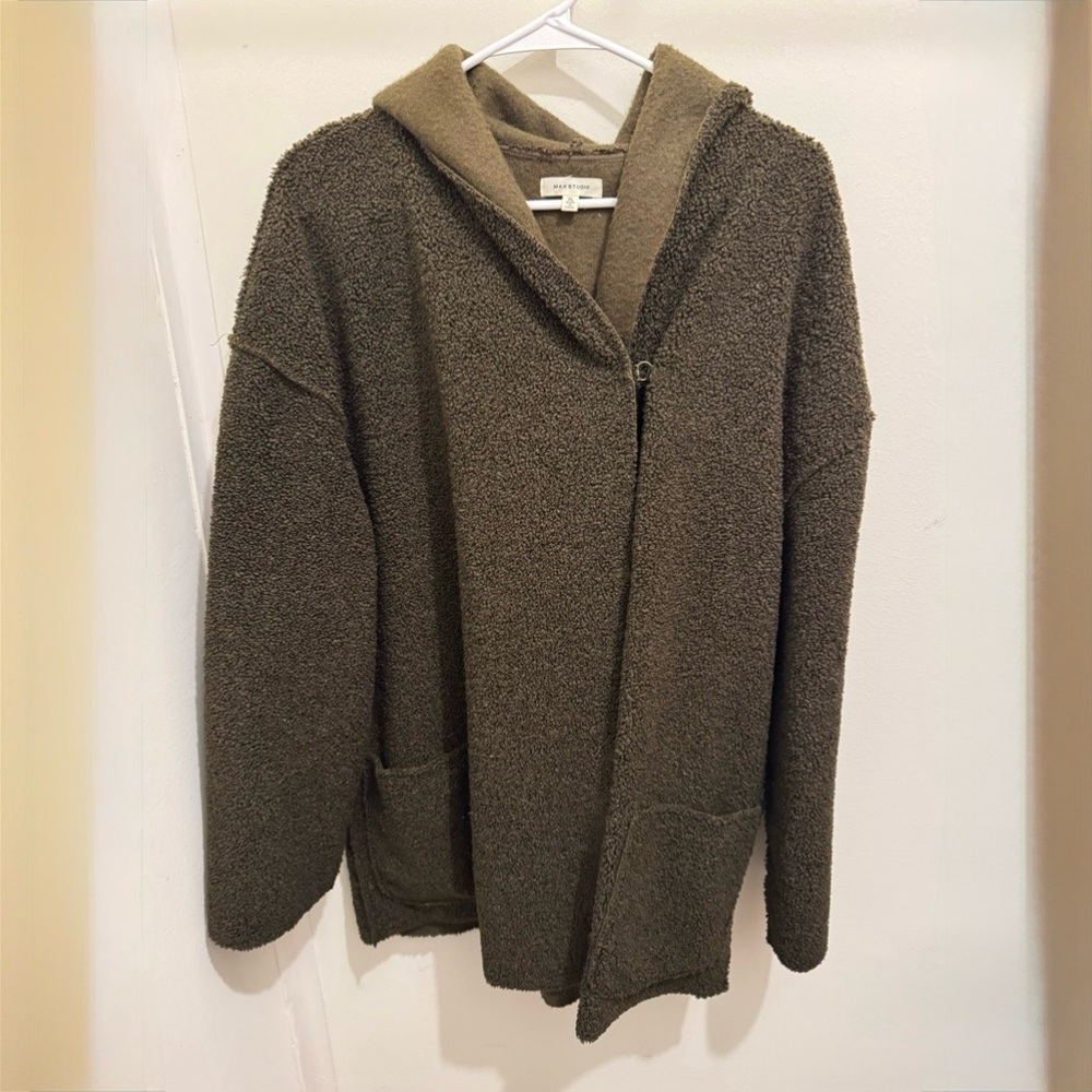 Cozy Olive Green Hooded Jacket